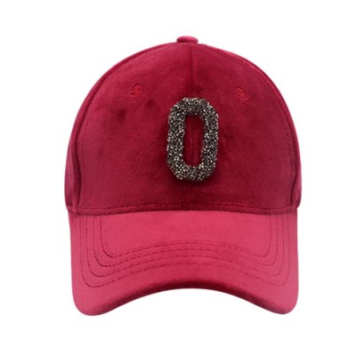 2020 New Arrival Wholesale Rhinestone Cap Velvet Dad Hat Custom 6 Panel  Baseball Cap For Woman