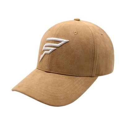 Wholesale 6 Panel custom embroidered logo suede baseball cap